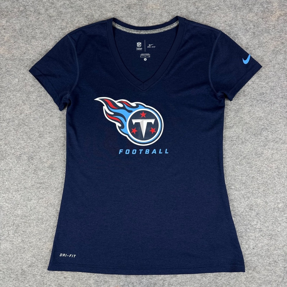 Nike Dri Fit Tennessee Titans T-Shirt Polyester Blue Womens Small S